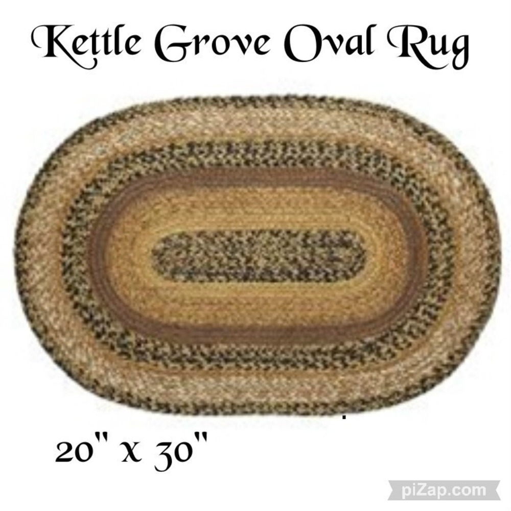 Braided‎ Area Rug Oval Floor Carpet 20"x30" New Kettle Grove  VHC